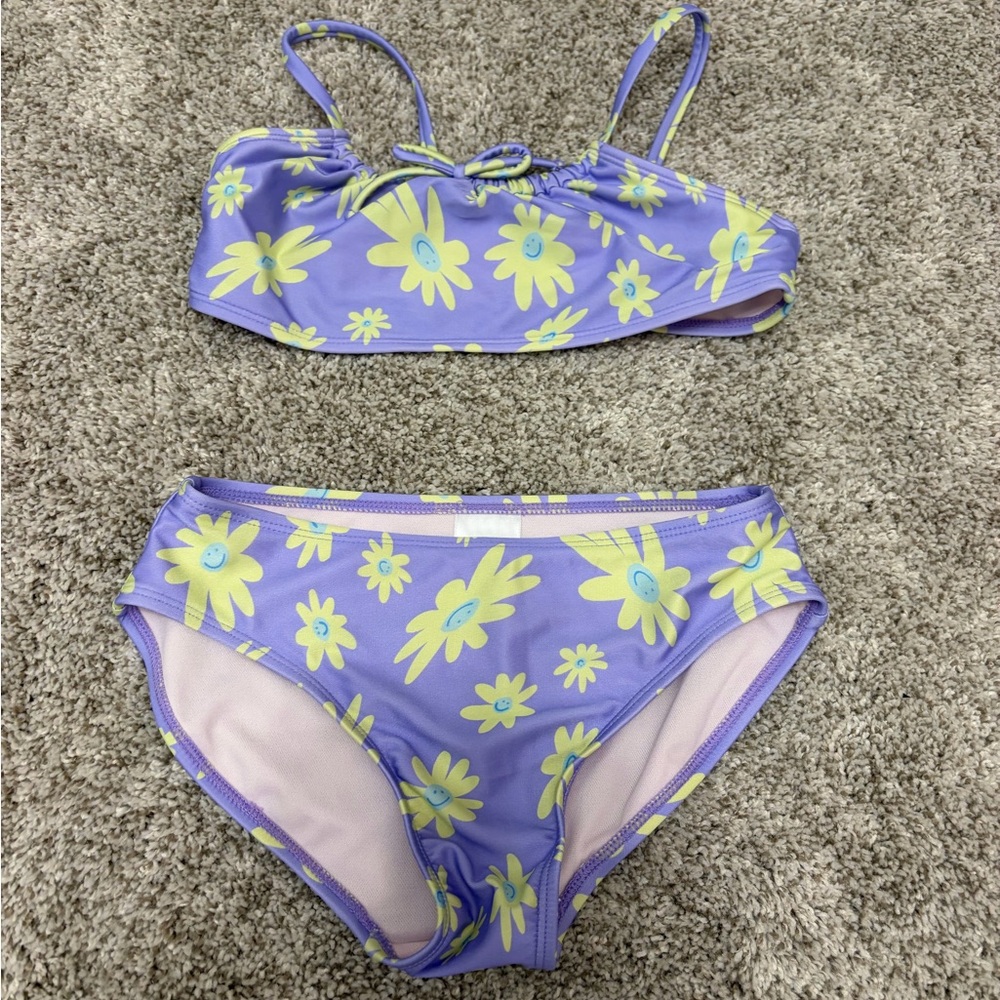 Art Class Purple and Yellow Floral Bikini